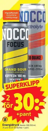 ICA Supermarket NOCCO Energidryck erbjuda