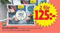 ICA Supermarket KRONFÅGEL Kycklinglårfilé erbjuda