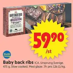 ICA Supermarket ICA Baby back ribs erbjuda