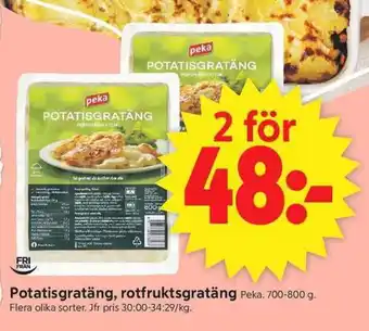 ICA Supermarket PEKA Potatisgratäng, rotfruktsgratäng erbjuda