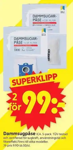ICA Supermarket ICA Dammsugpåse erbjuda