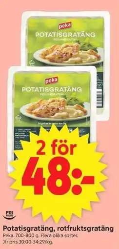 ICA Supermarket PEKA Potatisgratäng, rotfruktsgratäng erbjuda