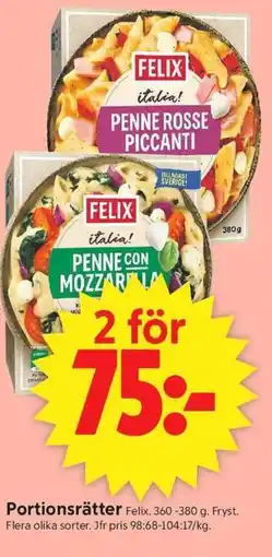 ICA Supermarket FELIX Portionsrätter erbjuda