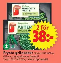 ICA Supermarket FINDUS Frysta grönsaker erbjuda