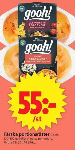 ICA Supermarket GOOH Färska portionsrätter erbjuda