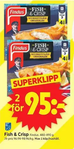ICA Supermarket FINDUS Fish & crisp erbjuda