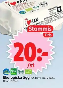 ICA Supermarket ICA Ekologiska ägg erbjuda