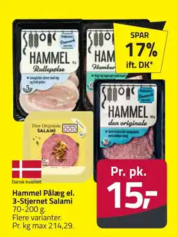 Fleggaard HAMMEL Pålæg el. 3-stjernet salami erbjuda