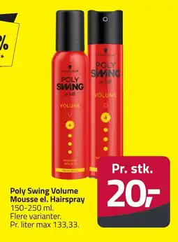 Fleggaard POLY SWING Volume mousse el. hairspray erbjuda