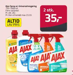 Fleggaard AJAX Spray el. universalrengøring erbjuda