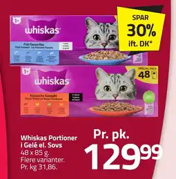 Fleggaard WHISKAS Portioner i gelé el. sovs erbjuda