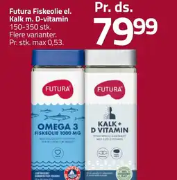 Fleggaard FUTURA Fiskeolie el. kalk m. d-vitamin erbjuda