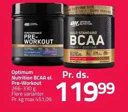 Fleggaard OPTIMUM Nutrition bcaa el. pre-workout erbjuda