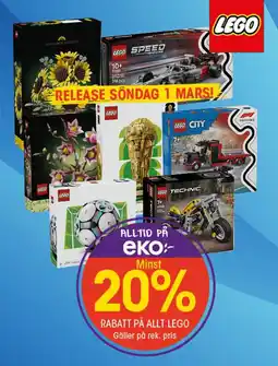 EKO Rabatt på allt lego erbjuda