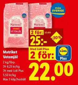 Lidl MATRIKET Vetemjöl erbjuda
