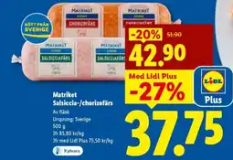 Lidl MATRIKET Salsiccia-/chorizofärs erbjuda