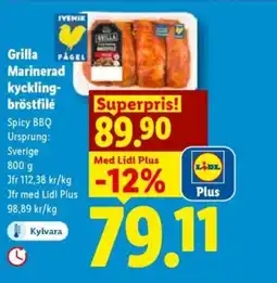 Lidl GRILLA Marinerad kyckling- bröstfilé erbjuda