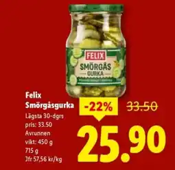 Lidl FELIX Smörgåsgurka erbjuda