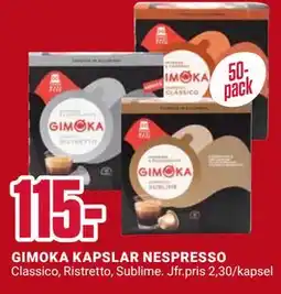 ÖoB GIMOKA KAPSLAR NESPRESSO erbjuda