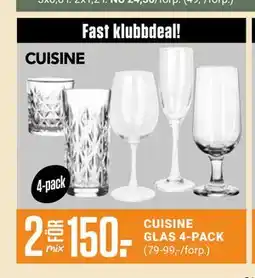 ÖoB CUISINE GLAS 4-PACK, Medlemspris erbjuda