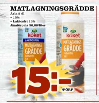 Matdax Arla Köket Matlagningsgrädde erbjuda