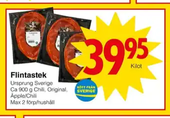 Matöppet Dalsjöfors Flintastek erbjuda