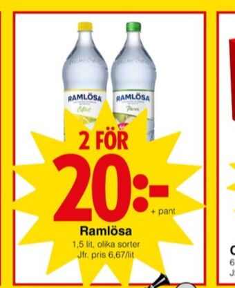 Matöppet Ramlösa Mineralvatten erbjuda