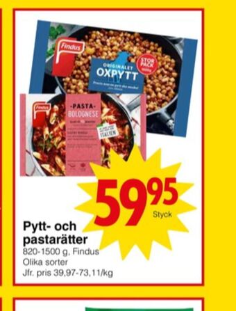 Matöppet Findus Färdigrätter erbjuda