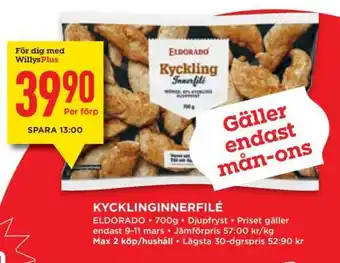 Willys Kycklinginnerfilé erbjuda