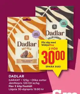 Willys Dadlar erbjuda