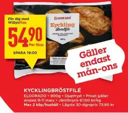 Willys KYCKLINGBRÖSTFILÉ erbjuda