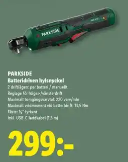Lidl PARKSIDE Batteridriven hylsnyckel erbjuda