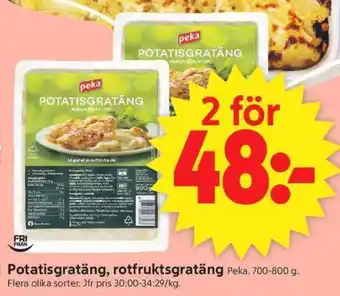 ICA Supermarket POTATISGRATÄNG, ROTFRUKTSGRATÄNG erbjuda