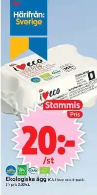 ICA Supermarket Ekologiska ägg ICA I love eco erbjuda