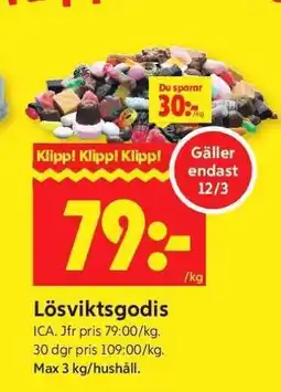 ICA Supermarket Lösviktsgodis erbjuda