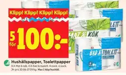 ICA Supermarket Hushållspapper, Toalettpapper erbjuda