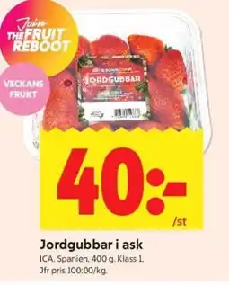 ICA Supermarket Jordgubbar i ask erbjuda