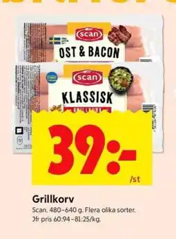 ICA Supermarket Grillkorv erbjuda
