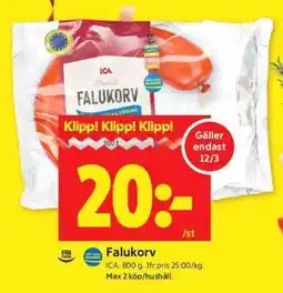 ICA Supermarket Falukorv erbjuda