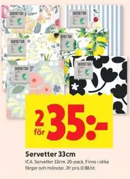 ICA Supermarket Servetter 33cm erbjuda