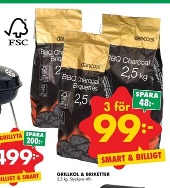 ÖoB Dancoal Grillkol/briketter erbjuda