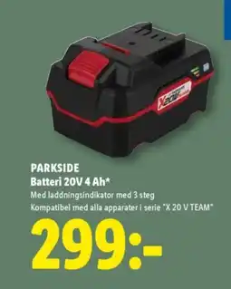Lidl PARKSIDE Batteri 20V 4 Ah erbjuda