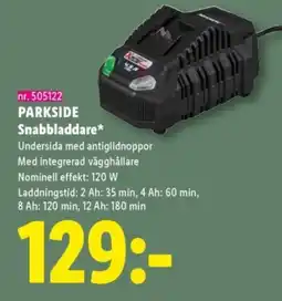 Lidl PARKSIDE Snabbladdare erbjuda