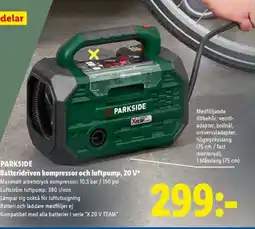 Lidl PARKSIDE Batteridriven kompressor och luftpump, 20 V erbjuda