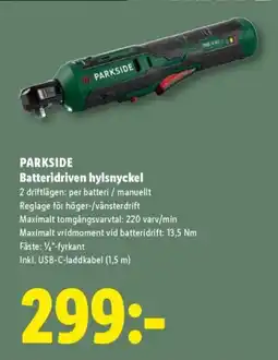 Lidl PARKSIDE Batteridriven hylsnyckel erbjuda