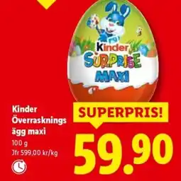 Lidl Kinder Överrasknings ägg maxi erbjuda