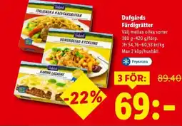 Lidl Dafgårds Färdigrätter erbjuda