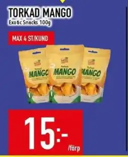Matdax Exotic Snacks Torkad mango erbjuda
