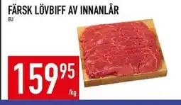 Matdax Färsk lövbiff av innanlår erbjuda