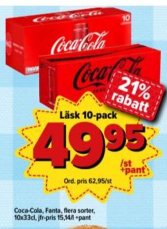 Östenssons Coca Cola Zero Läskedryck erbjuda